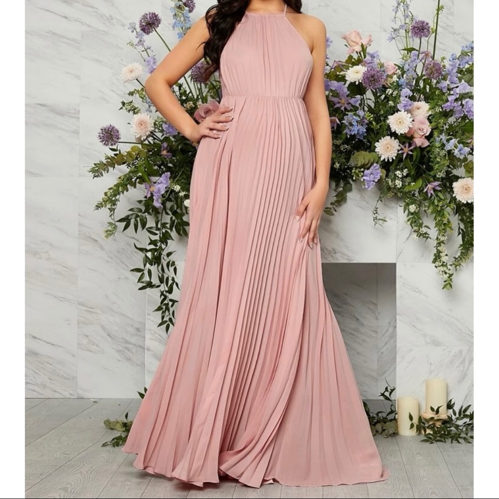Beautiful Halter Pleated Dress